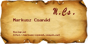 Markusz Csanád névjegykártya