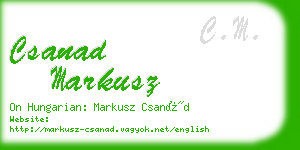 csanad markusz business card